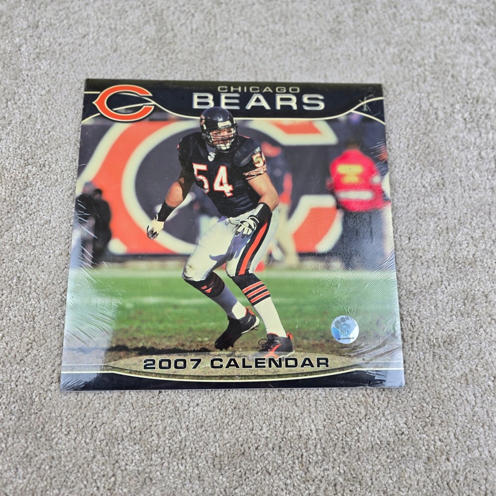 NFL Chicago Bears 2007 Calendar Blue Orange Brian Urlacher John F Turner New